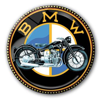 Bmw Motorrad Retro Art Design round special Glass Picture!